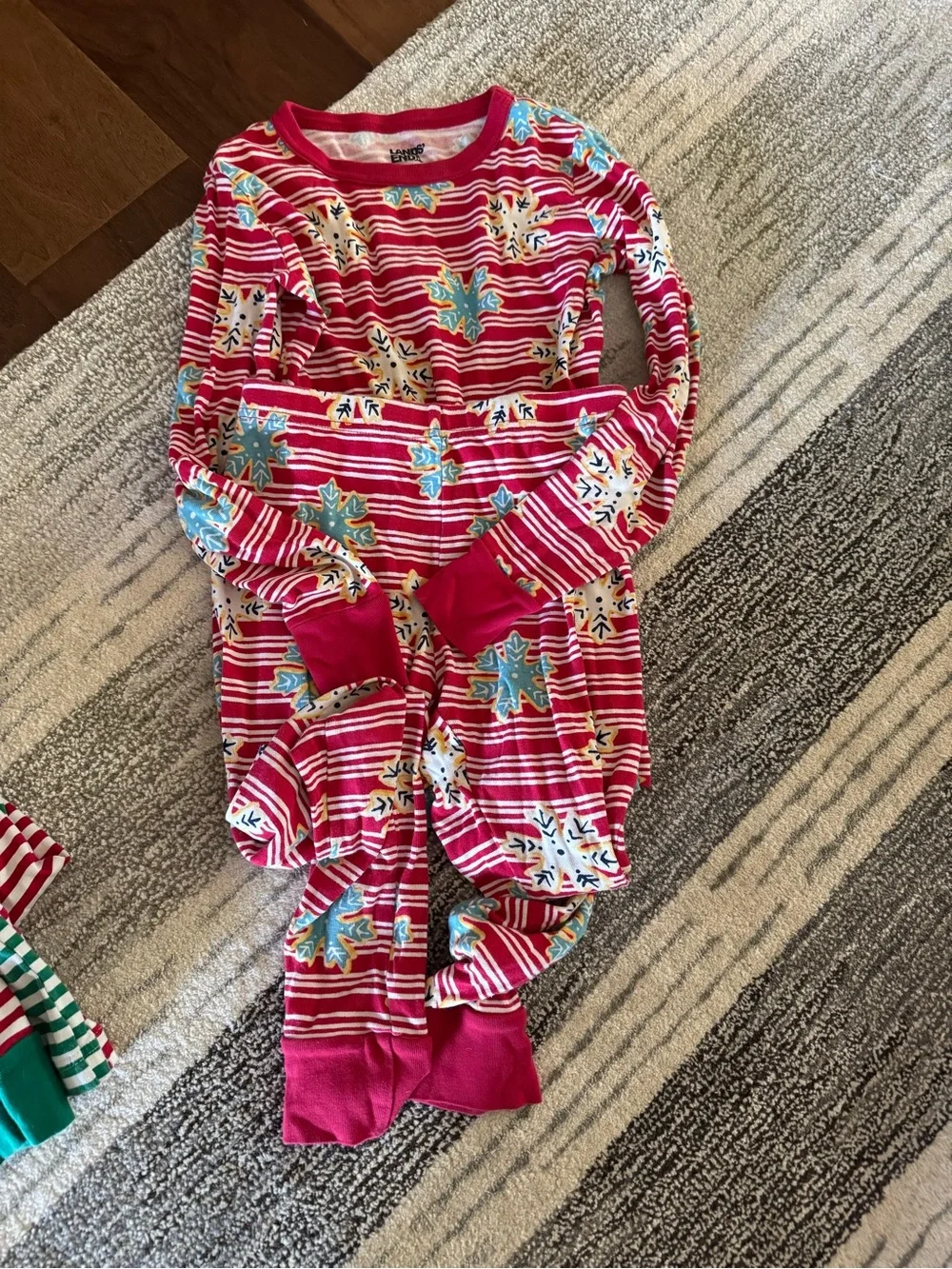 Hanna Andersson, Lands’ End Holiday Stripe & Graphic Pajama Bundle (Set of 3)